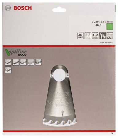 Bosch Optiline Ahşap 230x30 mm 48 Diş Daire Testere Bıçağı 2608640629